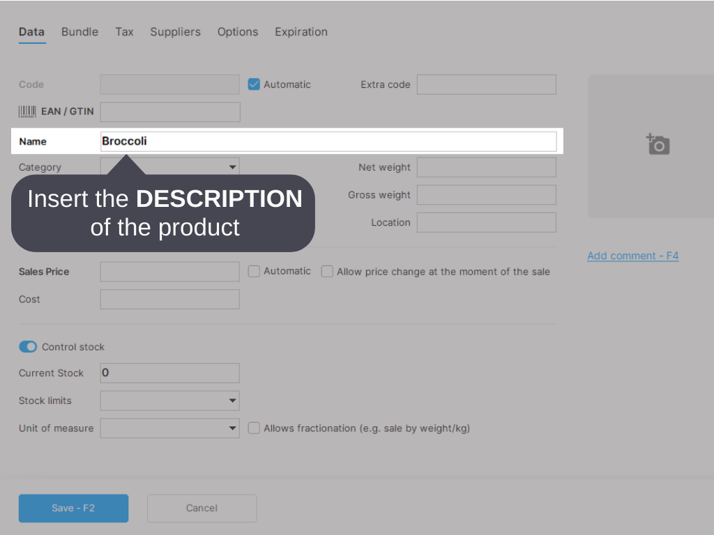 How to register a product and stock